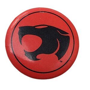 ThunderCats Logo Vintage Pinback Button Red Black 1980s Cartoon